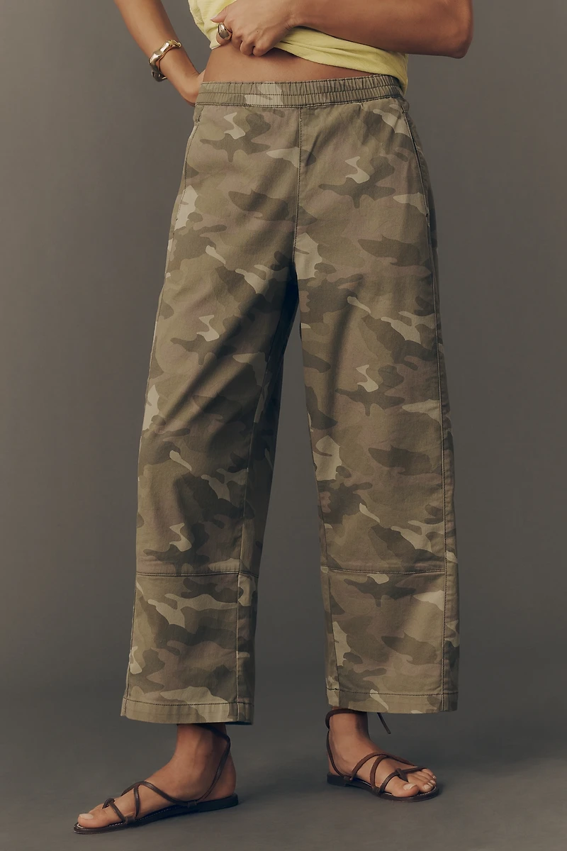 The Izzie Relaxed Pull-On Barrel Pants by Pilcro: Printed Twill Edition