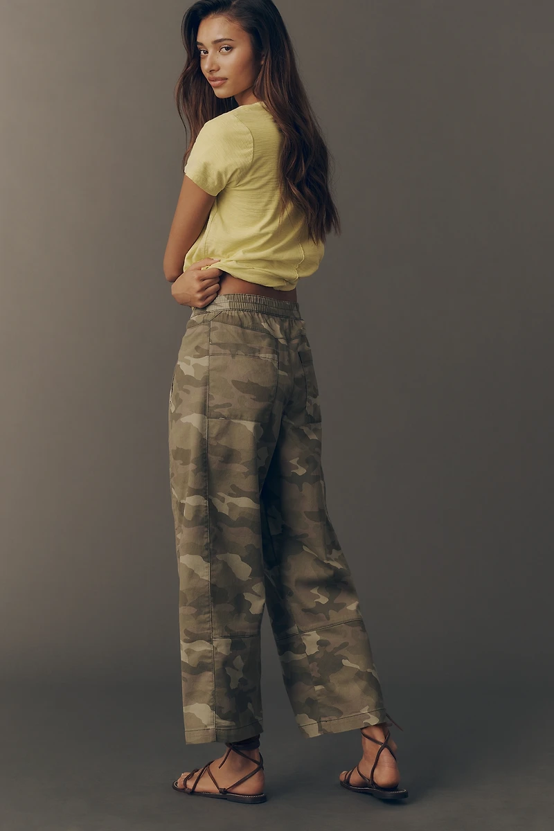 The Izzie Relaxed Pull-On Barrel Pants by Pilcro: Printed Twill Edition