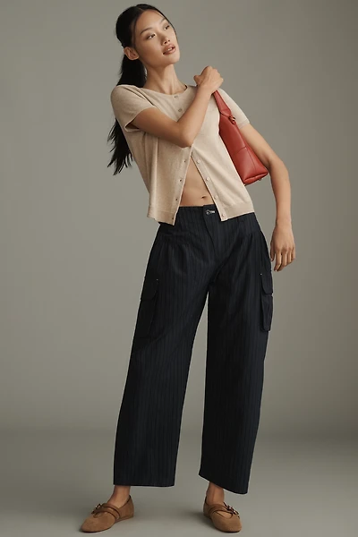 Pilcro Pinstripe Curved Pants