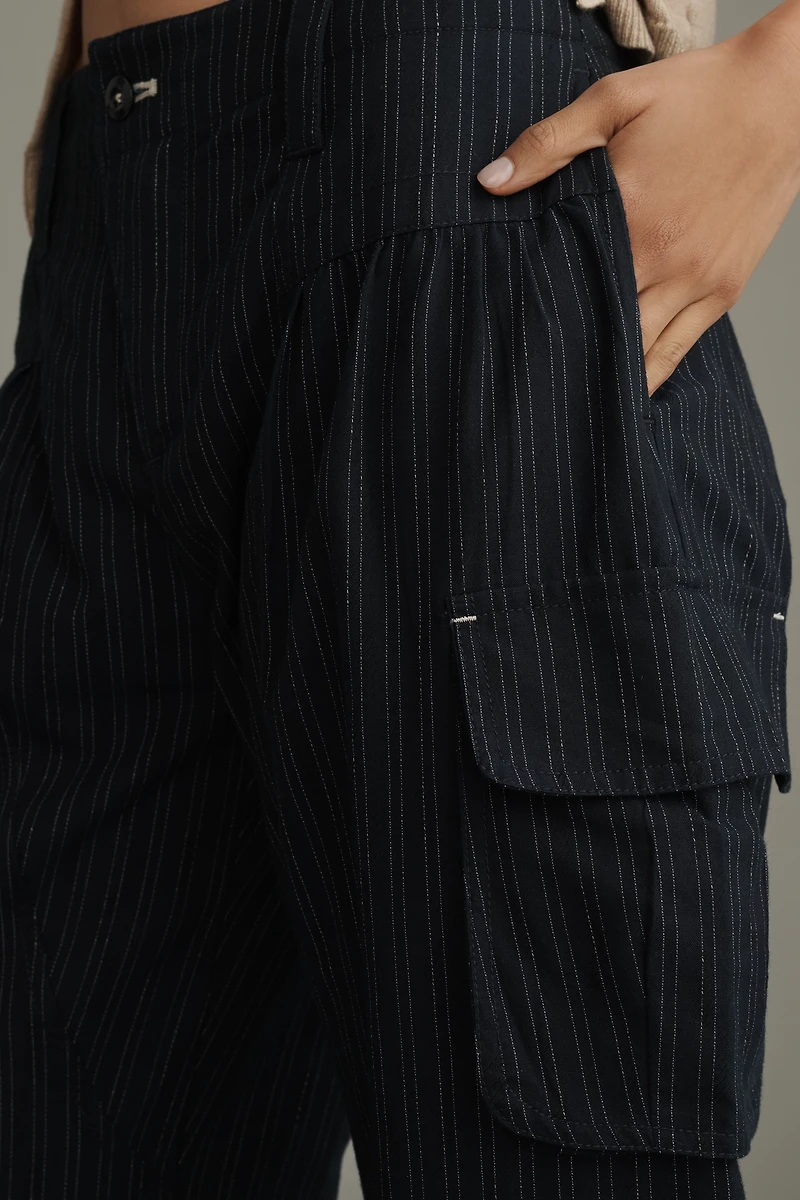 Pilcro Pinstripe Curved Pants