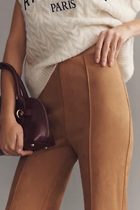 En Elly Faux-Suede Pull-On Flare Pants