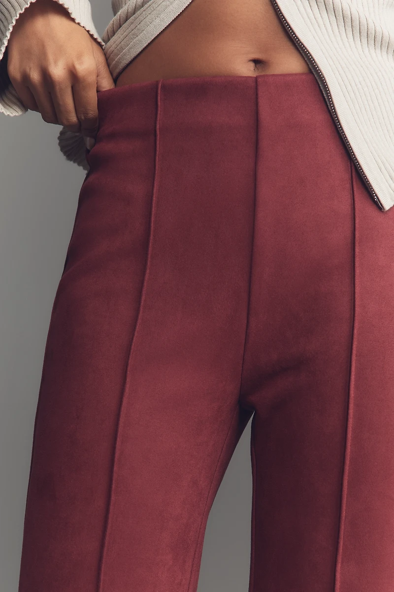 En Elly Faux-Suede Pull-On Flare Pants