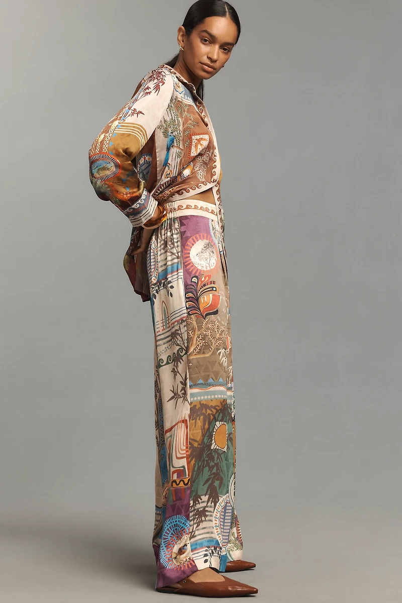 Ranna Gill Santa Fe Printed Wide Leg Pants