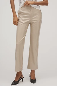 Grey Lab Faux-Leather High-Rise Ankle Pants