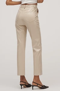 Grey Lab Faux-Leather High-Rise Ankle Pants