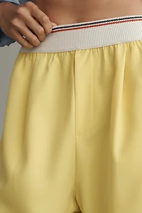 Grey Lab Elastic-Trim Wide-Leg Pants