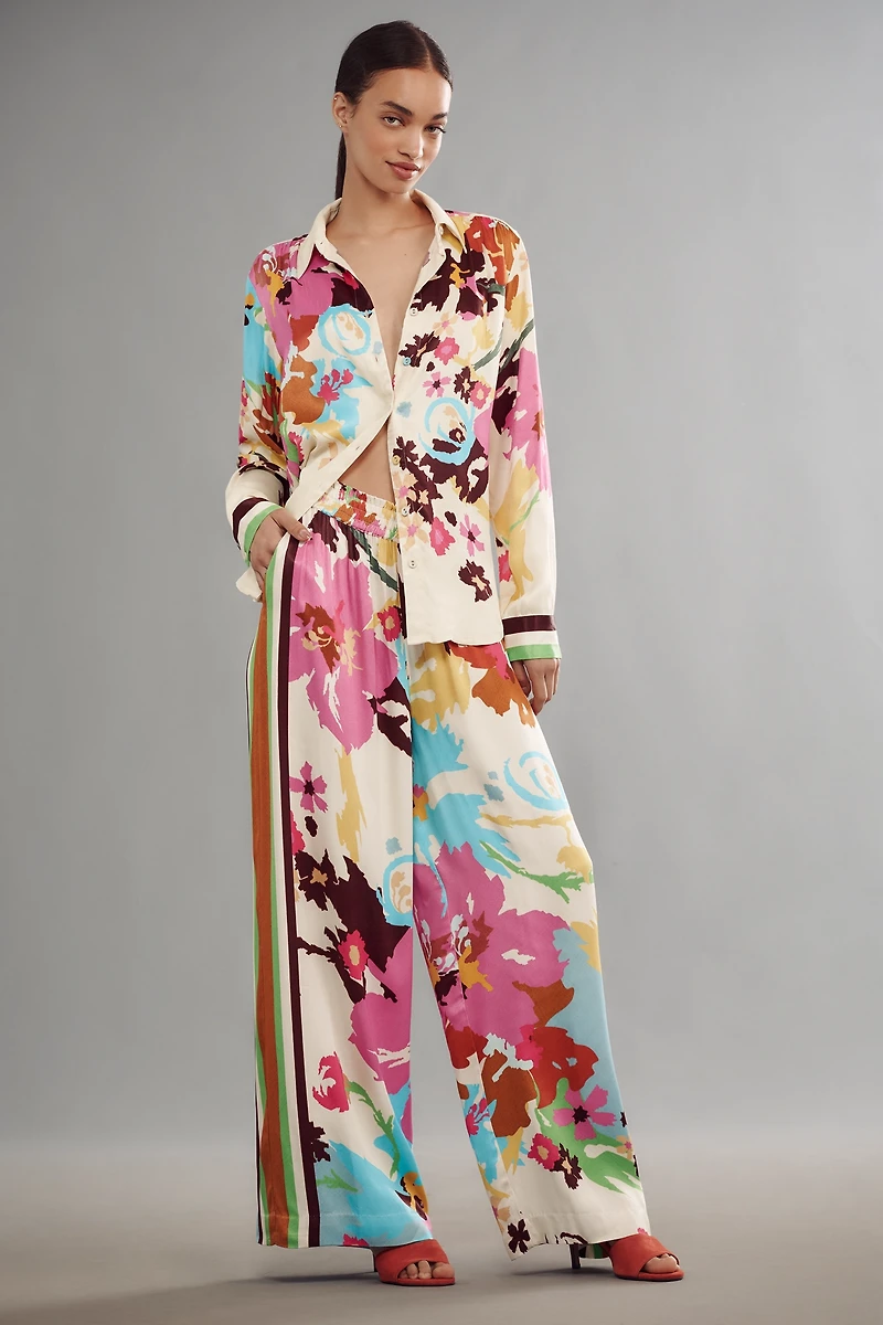 Conditions Apply Imara Satin Wide-Leg Pants
