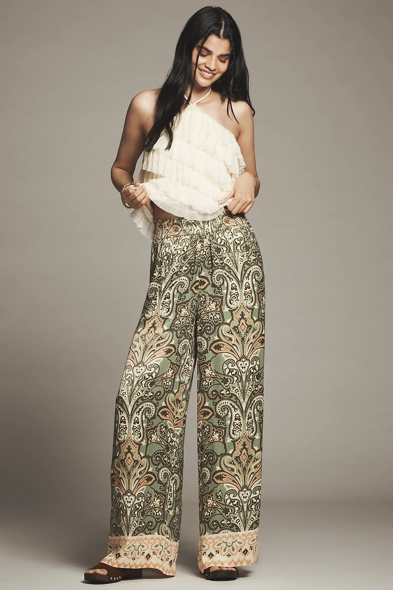 Conditions Apply Imara Satin Wide-Leg Pants