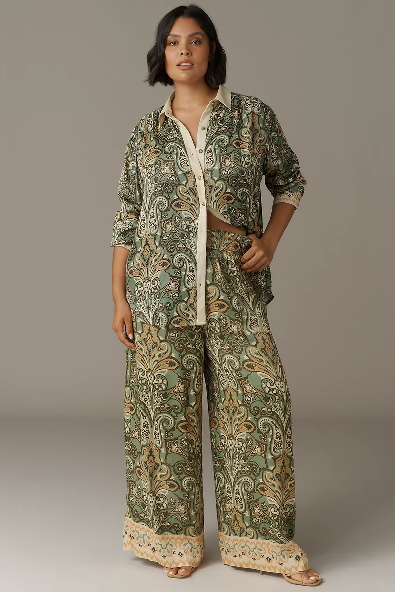 Conditions Apply Imara Satin Wide-Leg Pants