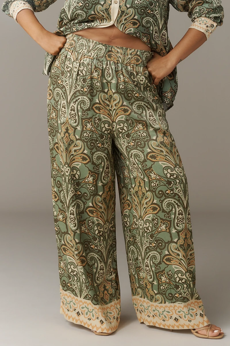 Conditions Apply Imara Satin Wide-Leg Pants