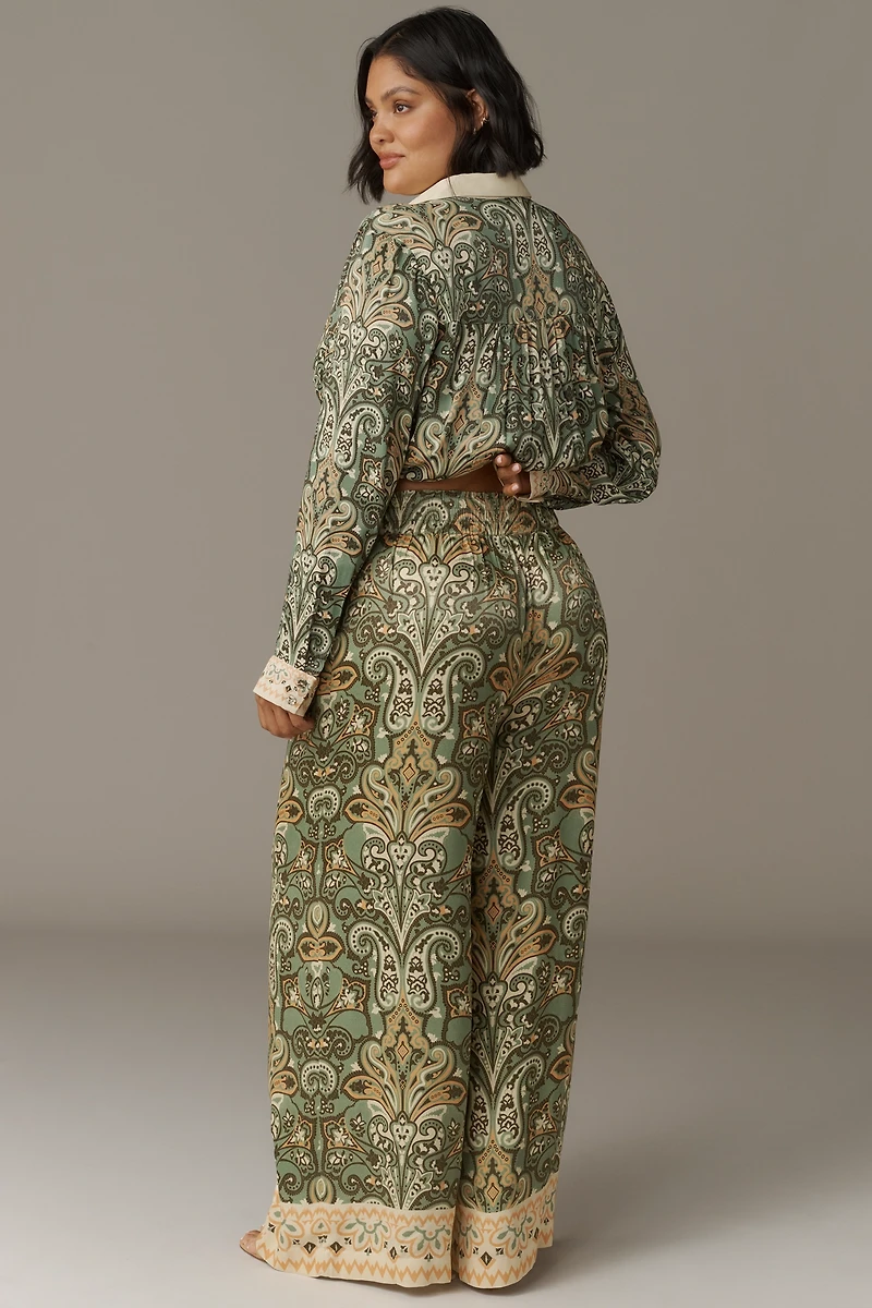 Conditions Apply Imara Satin Wide-Leg Pants