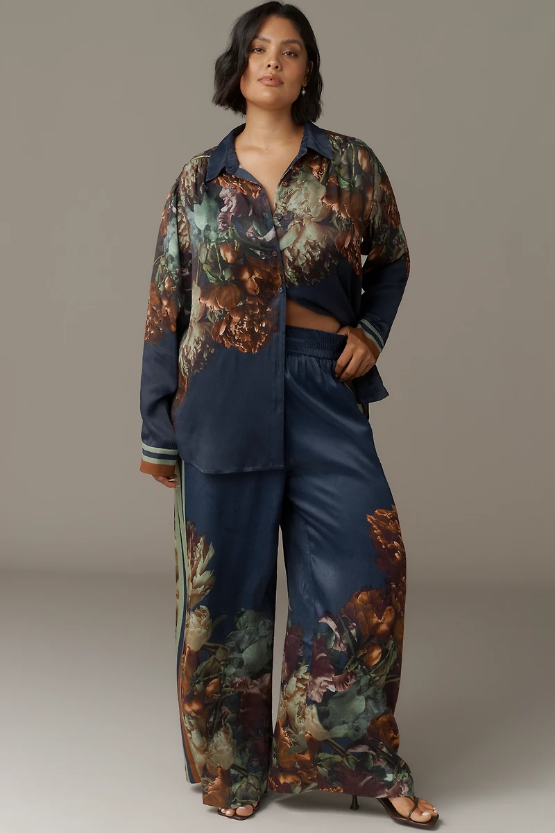 Conditions Apply Imara Satin Wide-Leg Pants