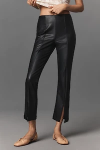 Maeve Split-Front Faux-Leather Pants