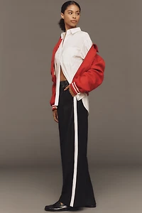 Maeve Faux-Leather Pull-On Track Pants