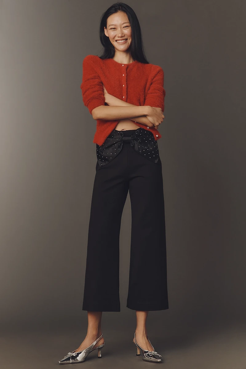 The Colette Crop Bow-Waist Sparkle Pants by Maeve