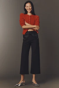 The Colette Crop Bow-Waist Sparkle Pants by Maeve