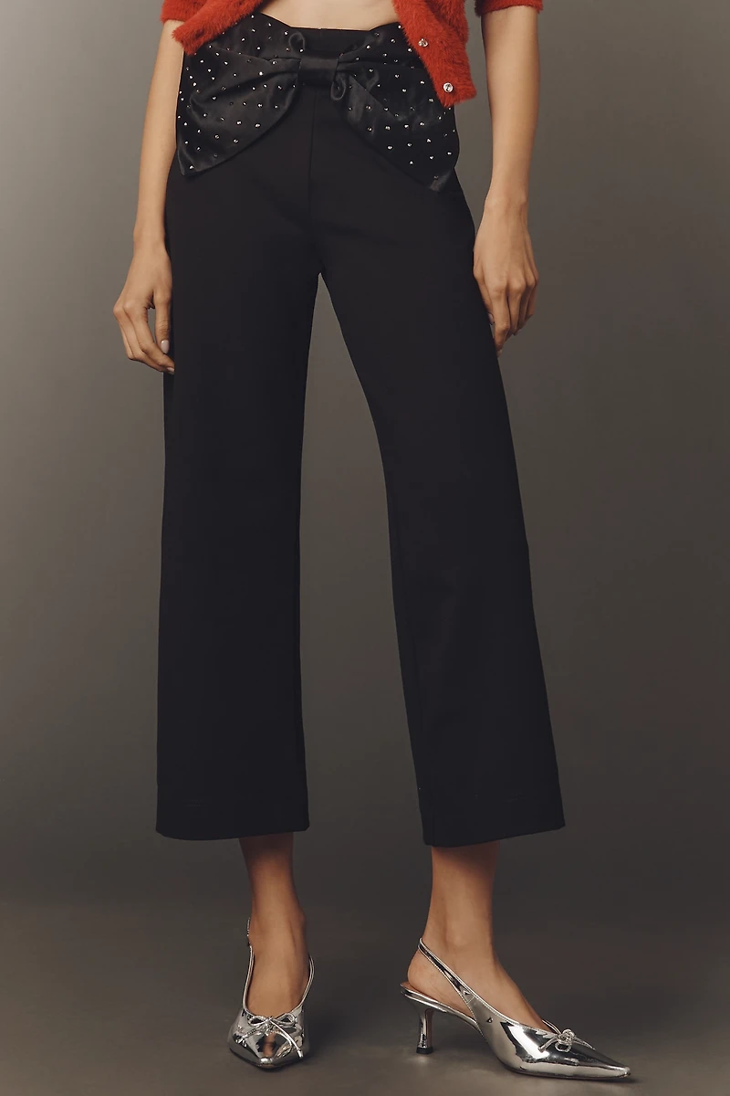 The Colette Crop Bow-Waist Sparkle Pants by Maeve