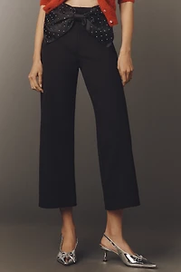 The Colette Crop Bow-Waist Sparkle Pants by Maeve