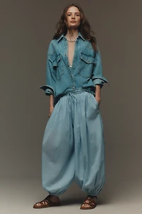 Forever That Girl Cotton Pleated Balloon Pants