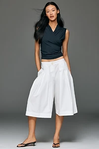 Forever That Girl Cotton Pleated Culotte Pants