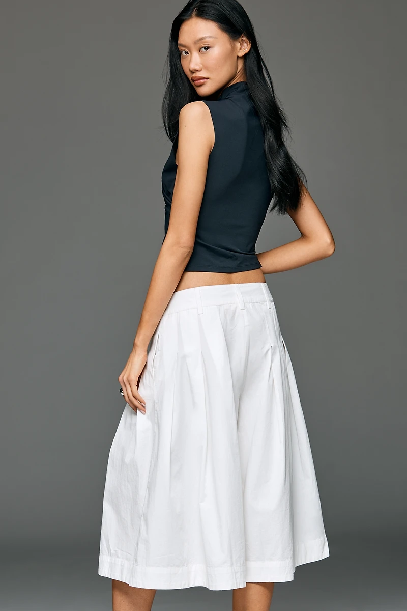Forever That Girl Cotton Pleated Culotte Pants