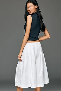 Forever That Girl Cotton Pleated Culotte Pants