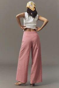 English Factory High-Rise Gingham Wide-Leg Pants