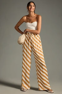 Maeve Straight-Leg Pull-On Silk Pants