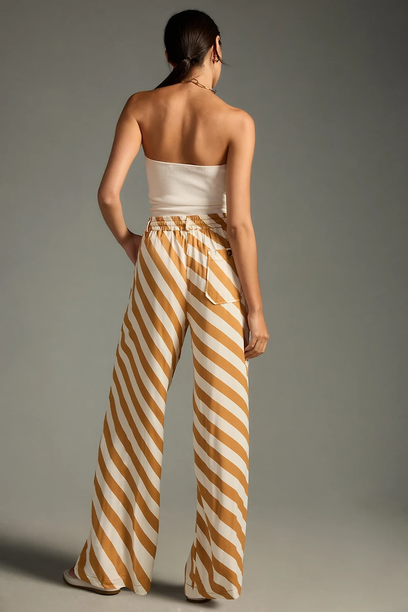 Maeve Straight-Leg Pull-On Silk Pants