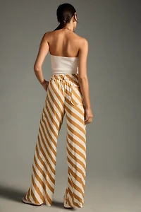Maeve Straight-Leg Pull-On Silk Pants