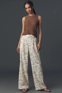 Avec Les Filles Toile Linen Blend Wide-Leg Pants