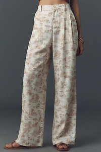 Avec Les Filles Toile Linen Blend Wide-Leg Pants