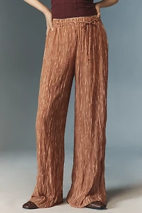 Moon River Crinkled Wide-Leg Pants