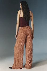 Moon River Crinkled Wide-Leg Pants