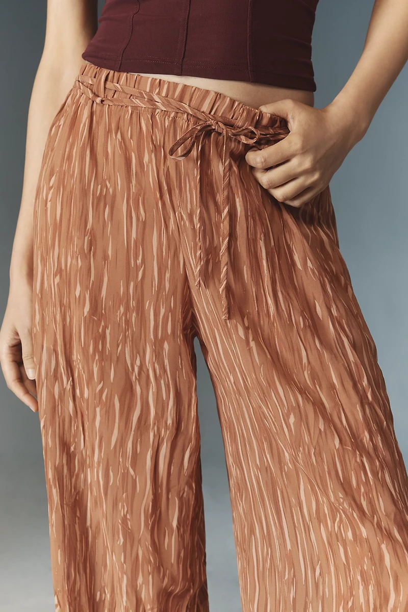 Moon River Crinkled Wide-Leg Pants