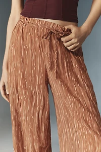 Moon River Crinkled Wide-Leg Pants