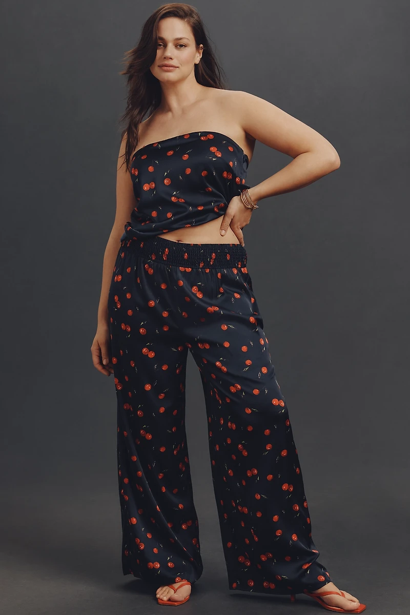 Hutch Plus Smocked-Waist Wide-Leg Pants