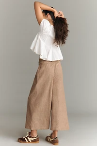 The Somerset Cotton-Linen Striped Pull-On Pants