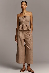 The Somerset Cotton-Linen Striped Pull-On Pants