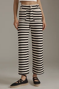 The Colette Striped Knit Crop Wide-Leg Pants by Maeve