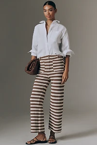 Colette Striped Knit Crop Wide-Leg Pants by Maeve