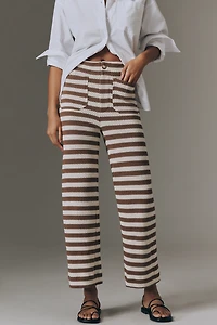 Colette Striped Knit Crop Wide-Leg Pants by Maeve