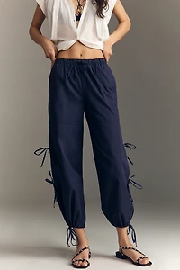 Maeve Cotton Poplin Ankle-Tie Balloon Pants