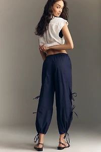 Maeve Cotton Poplin Ankle-Tie Balloon Pants