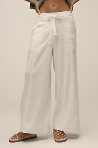 Maeve Linen Blend Pull-On Wide-Leg Pants