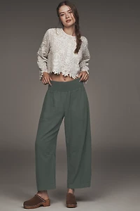 The Reese Linen Blend Pull-On Barrel Pants by Pilcro