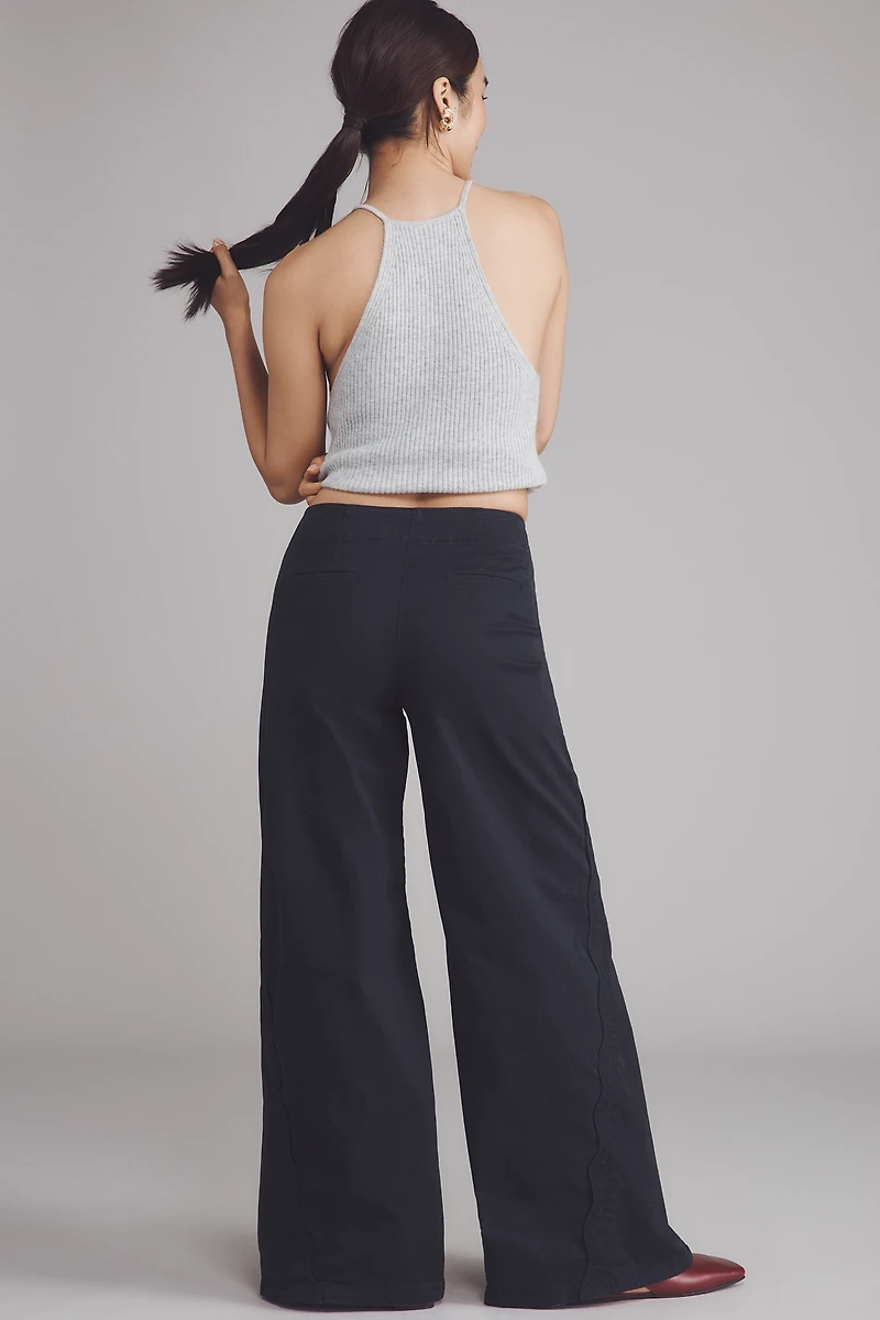 Maeve Scallop Wide-Leg Pants
