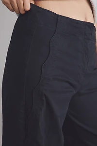 Maeve Scallop Wide-Leg Pants