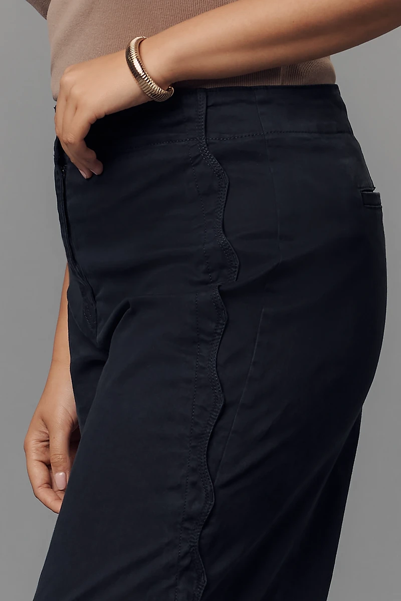 Maeve Scallop Wide-Leg Pants