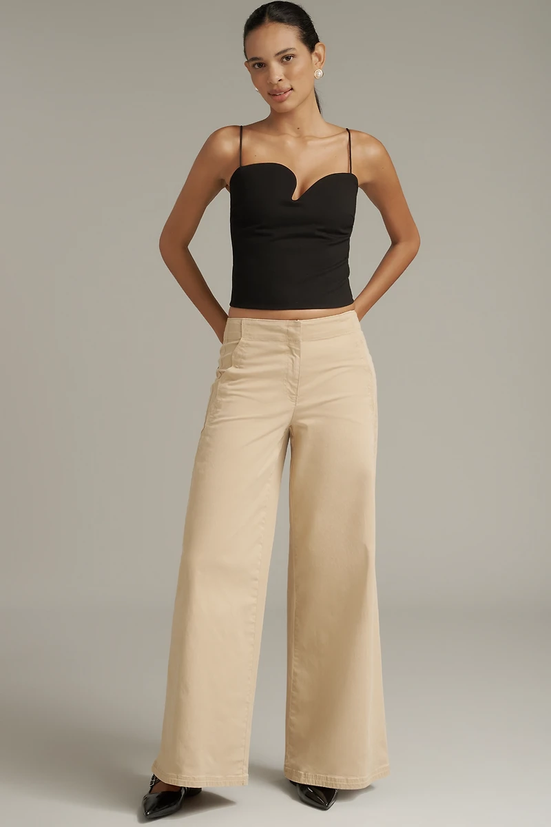 Maeve Scallop Wide-Leg Pants